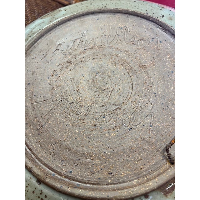 1960s Esther Wilson Pottery Wall Hanging Bowl Platter Signed For Sale In West Palm - Image 6 of 6