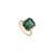 1930s Inspired Traditional 4 Carat Emerald Pinion Bezel Ring Size 5.5 in 18k Yellow Gold For Sale - Image 4 of 16