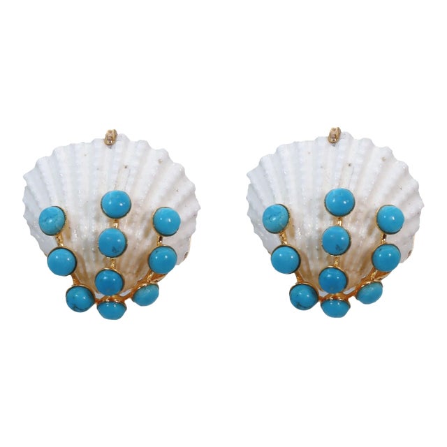 Ayleen Studs in Turquoise, a pair For Sale