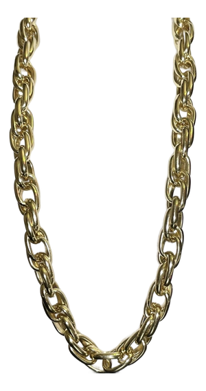 Late 20th Century Sofia Large Oval Link Chain Necklace 24k Gold Plated Round
