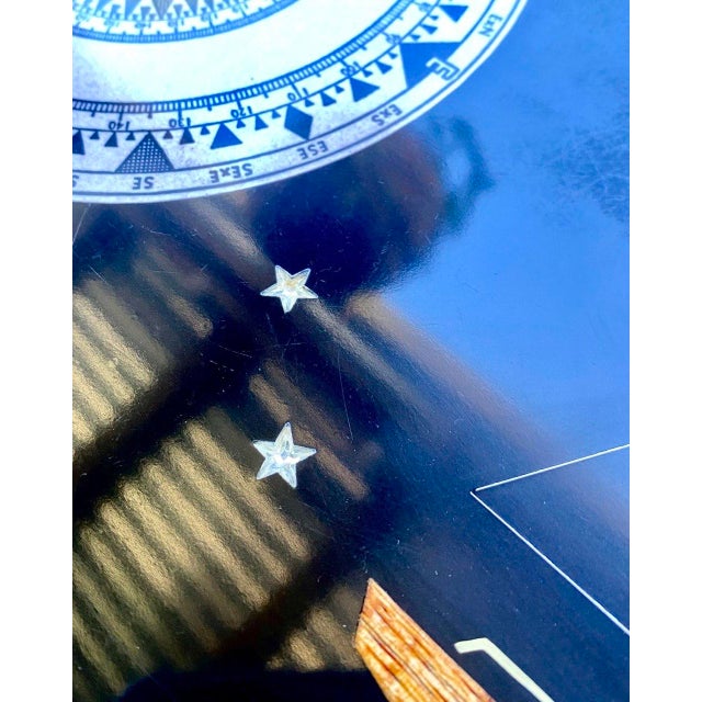 Black "Celestial Navigation" Mid-Century Modern Nautical Serving Tray, Rare Vintage Couroc of Monterey For Sale - Image 8 of 11