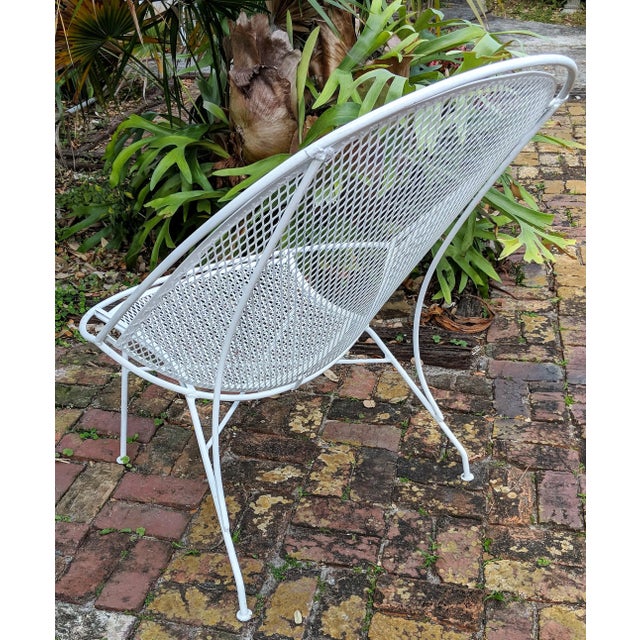 Metal Vintage Salterini Mid-Century Modern "Radar" White Metal Patio Chair, Attributed For Sale - Image 7 of 9
