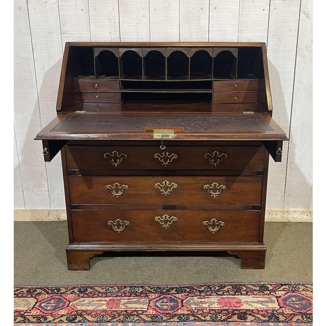 19th Century Georgian English Slant-Back Desk in Mahogany and Oak For Sale - Image 9 of 18