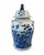 Superb vintage large-scale porcelain ginger jar standing 24" H × 12" W. Hand-painted chinoiserie design features delicate...
