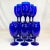 Art Deco 1940s Vintage Art Deco Hollywood Regency Cobalt Large Water-Wine Goblets - Set of 18. For Sale - Image 3 of 7