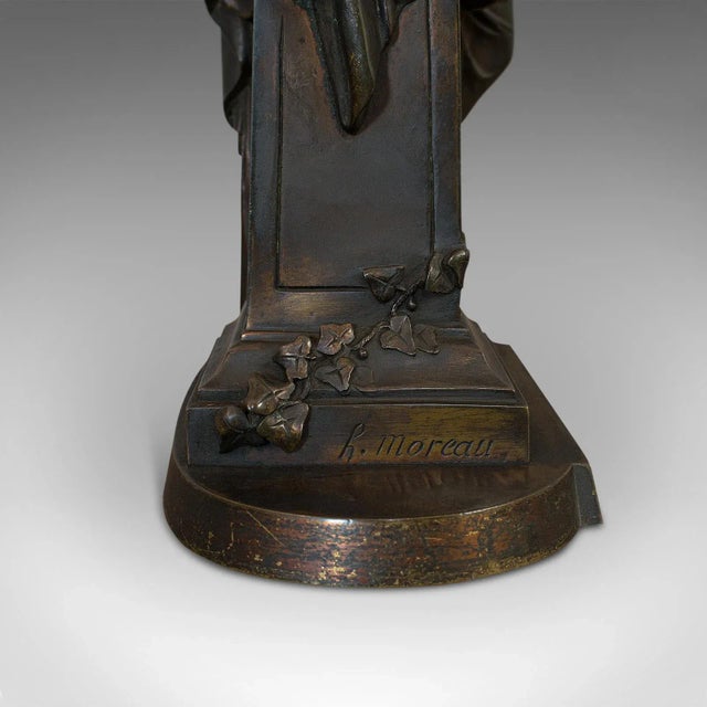 1920 Female Antique Bronze Figure After Moreau For Sale - Image 4 of 13