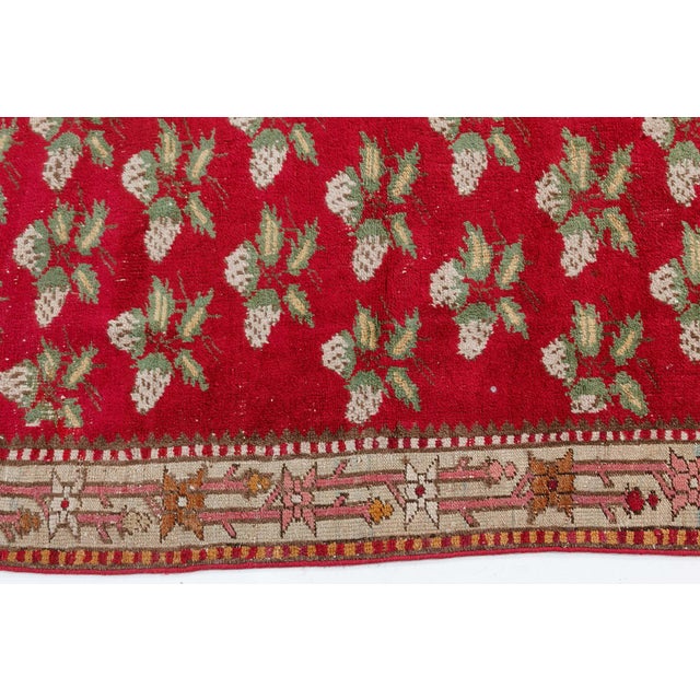 Authentic Turkish Ghiordes Red Rug For Sale In New York - Image 6 of 8