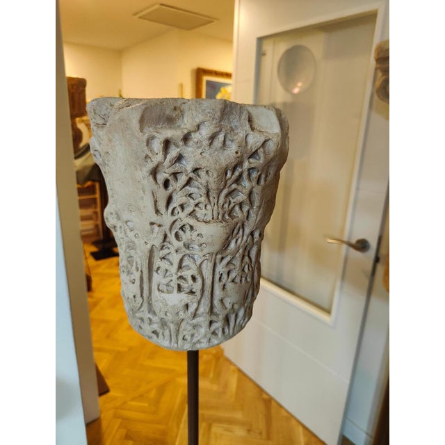 Ceramic Antique Terracotta Capital in Arabesque Style, 1890 For Sale - Image 7 of 10