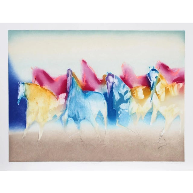 Spring Pageant Jean Richardson Year: 1995 Size: 28.5 in. x 39 in. Aquatint Etching, Signed and numbered in pencil 20/95