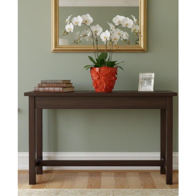 Mid-Century Modern An Italian Red Glazed Ceramic Cachepot / Planter With Applied Leaves For Sale - Image 3 of 4