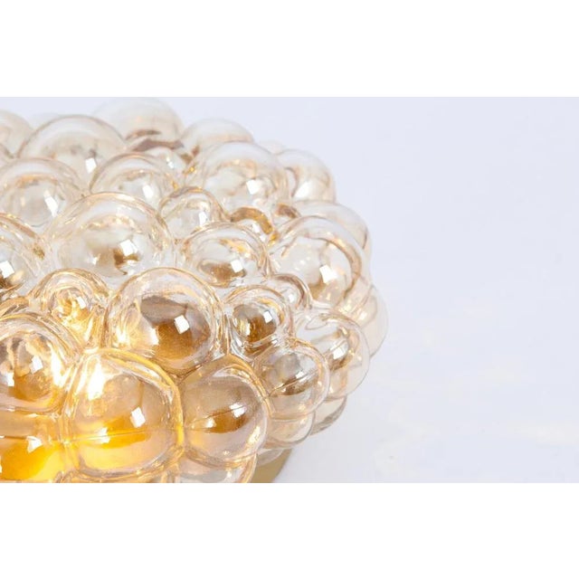 Small Amber Bubble Glass Flush Mount attributed to Limburg, Germany, 1960s For Sale - Image 3 of 8