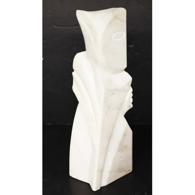 Vintage Marble Figural and Architectural Sculpture, Signed and Dated 1995 For Sale - Image 4 of 8
