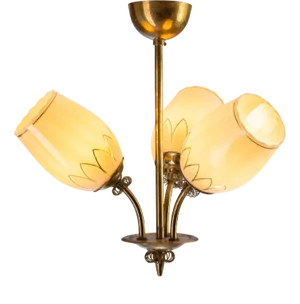 ER 1503/3 Chandelier with 3-Shades from Itsu, Finland, 1940s