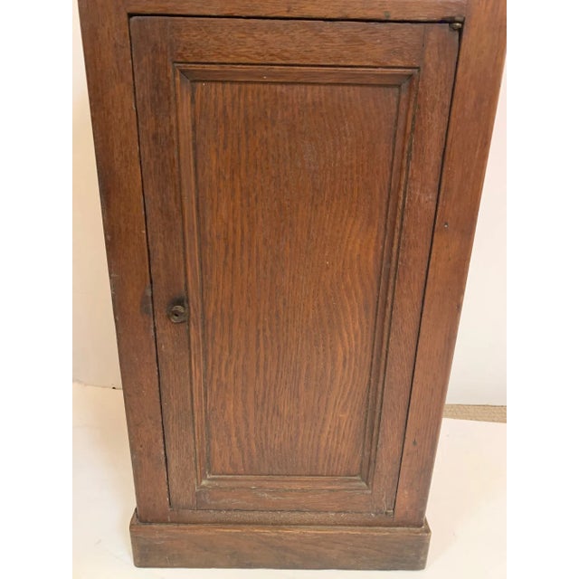 Wood Antique Oak and Marble Cabinet Stand For Sale - Image 7 of 13