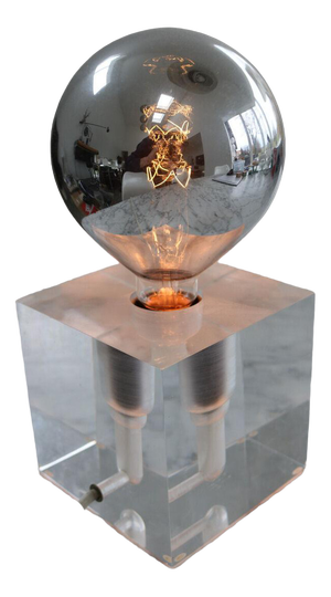Space Age Cube Table Lamp in Acrylic Glass by Panton for Guzzini, 1970s