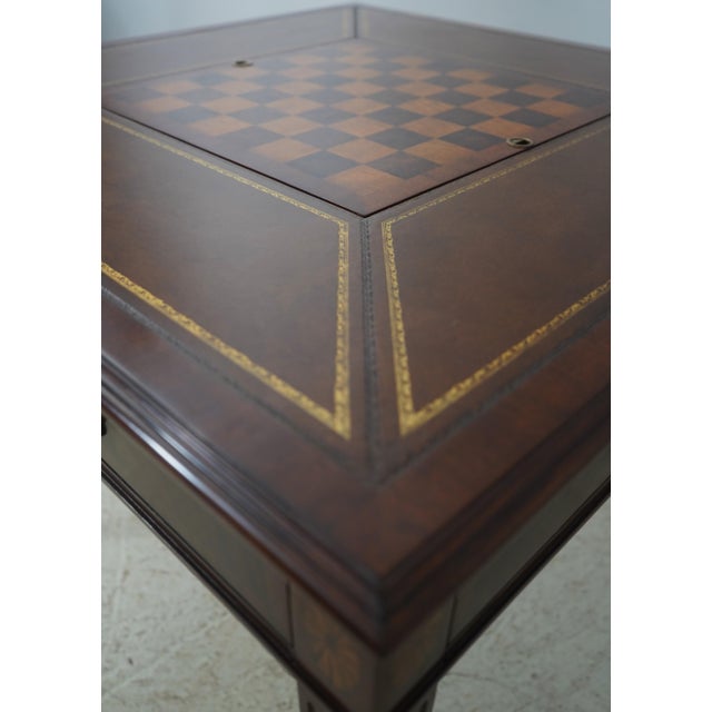 Scarborough House Leather Top Crotch Mahogany Games Table For Sale - Image 13 of 18