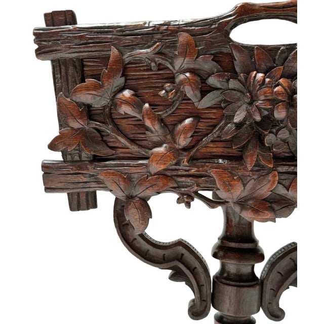 Brown French Carved Fruitwood Black Forest Planter or Jardiniere, 1880s For Sale - Image 8 of 13