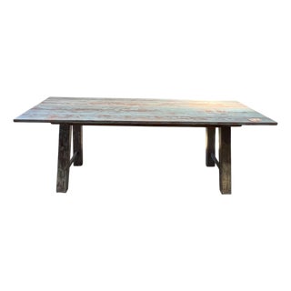 Dining Table - Reclaimed Teak Wood - Vintage Blue For Sale