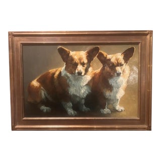 Corgi Duo Oil Painting by Richard Murray - Utah For Sale