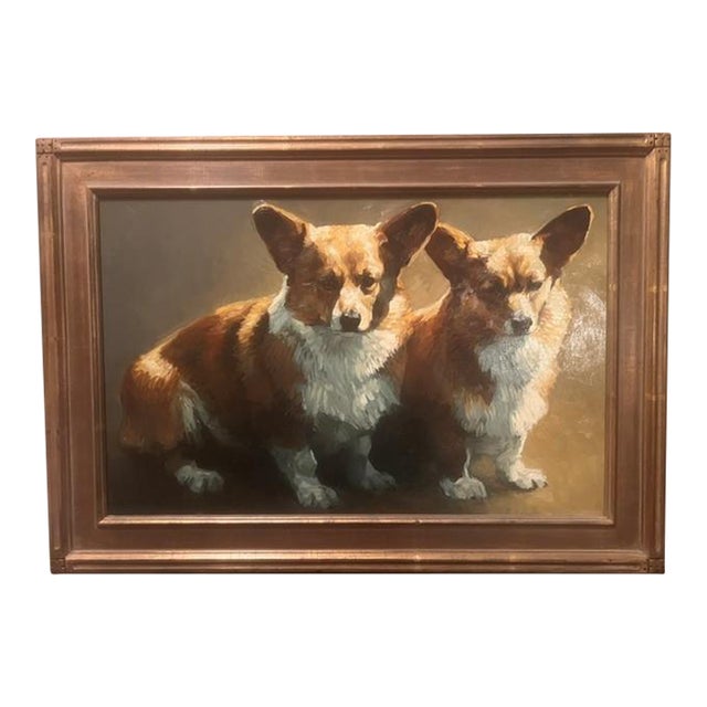 Corgi Duo Oil Painting by Richard Murray - Utah For Sale