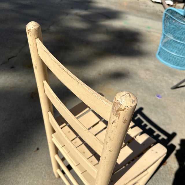 Wood 1970s Cream Wooden Slat Side Chair For Sale - Image 7 of 7