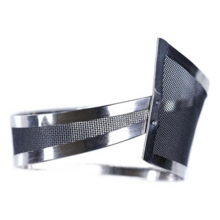 Designer Sterling Pop Art Moderne Mesh screen bracelet For Sale