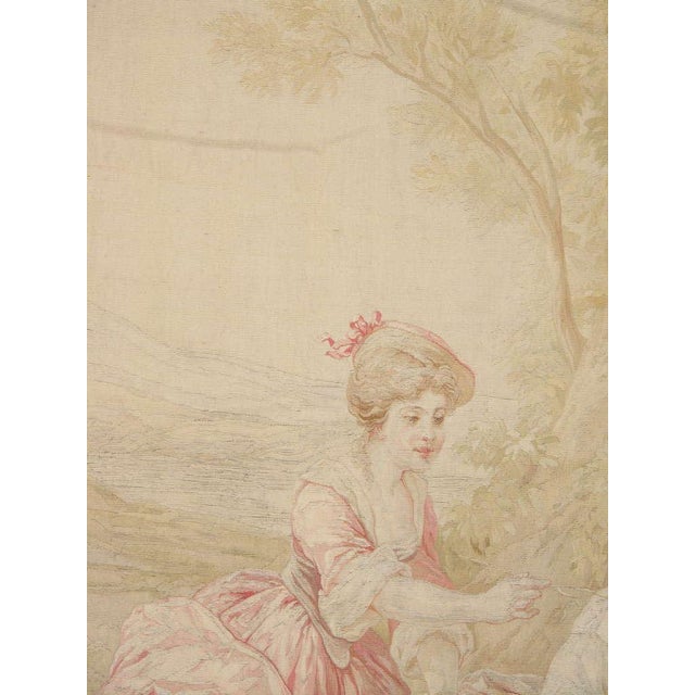 French Antique 19th Century French Aubusson Tapestry, Handmade, Wall Hanging, Silk Fine For Sale - Image 3 of 6