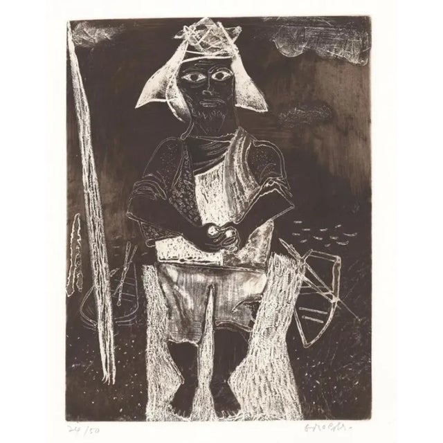 1965 William Gropper Boatman Etching For Sale - Image 6 of 6
