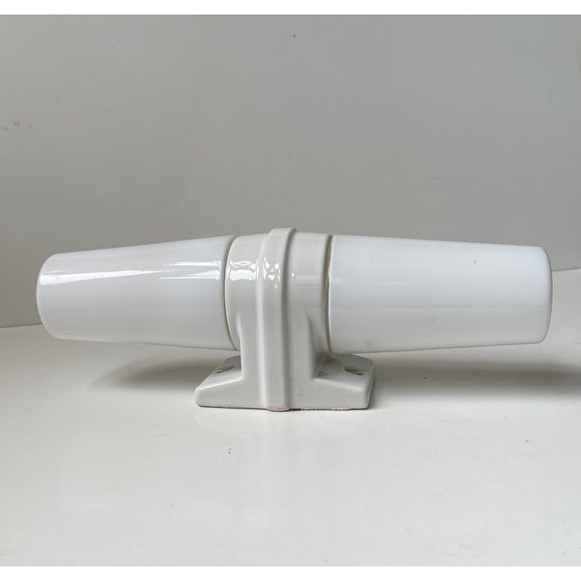Contemporary Scandinavian White Dual Bathroom Lamp by Sigvard Bernadotte for Ifö, 1960s For Sale - Image 3 of 9