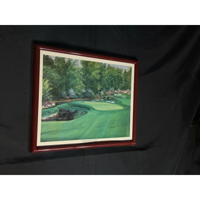 Late 20th Century Late 20th Century Framed Augusta National White Dogwood Hole #11 Golf Print For Sale - Image 5 of 9