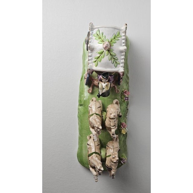 Vintage Italian Capodimonte Style Porcelain Cinderella Carriage With Four Horses For Sale - Image 9 of 13