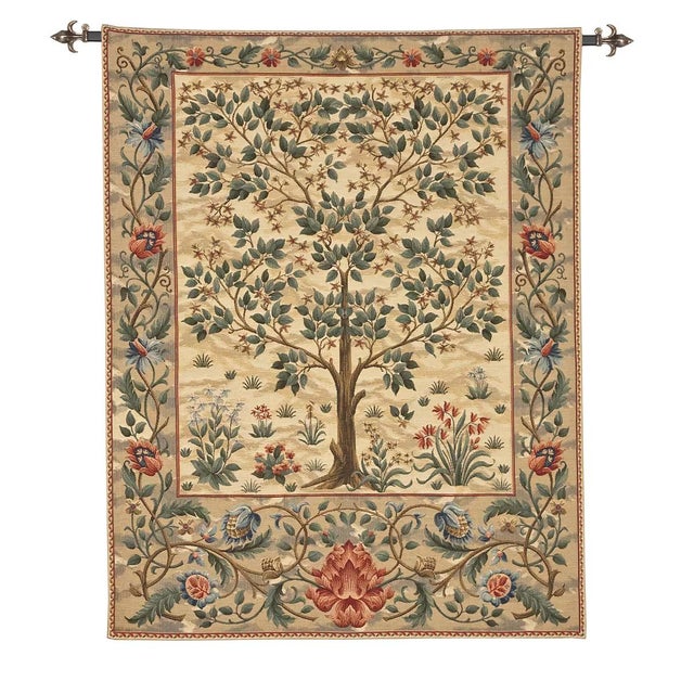 This tapestry is also known as The Garden and is from an embroidered wool portiere designed by John Henry Dearle...
