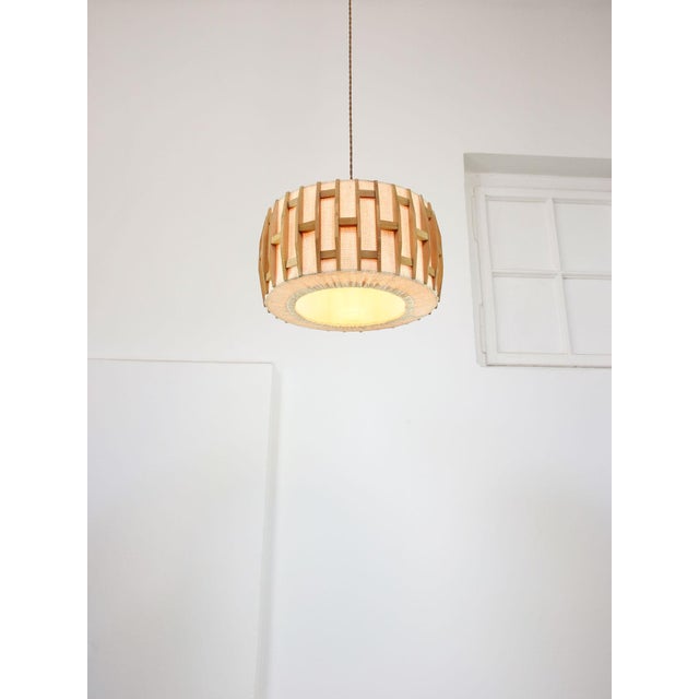Mid-Century Modern Danish Pendant Lamp in Teak, 1960s For Sale - Image 13 of 18