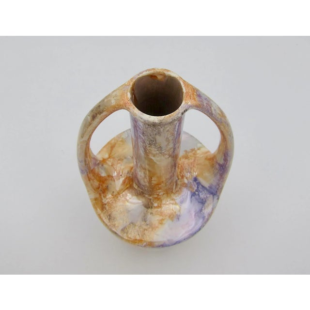 Orange Arabia of Finland Marble Lustre Vase 1928-1932 For Sale - Image 8 of 10