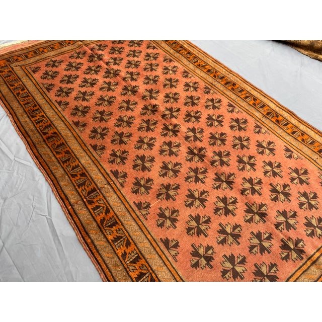 5x8 Vintage Afghan Hand-Knotted Medallion Rug, Soft Wool Pile, Geometric Tribal Rug For Sale - Image 4 of 11