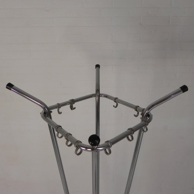 Metal Freestanding Coat Rack with 4 Tubes and 12 Hooks from Tubax, 1950s For Sale - Image 7 of 18