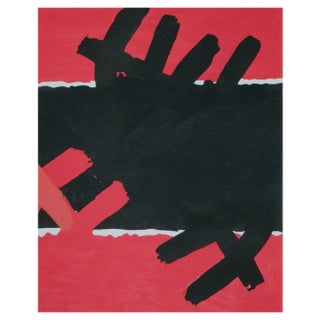 After Giuseppe Capogrossi, Surface Rouge et Noire, 1957, Stencil & Gouache For Sale