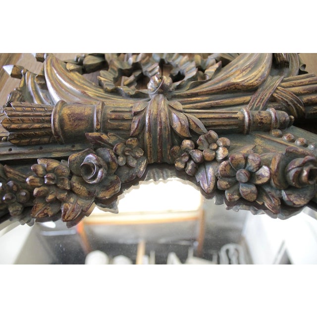 Wood Vintage Mid-Century Giltwood Carved Mirror For Sale - Image 7 of 13