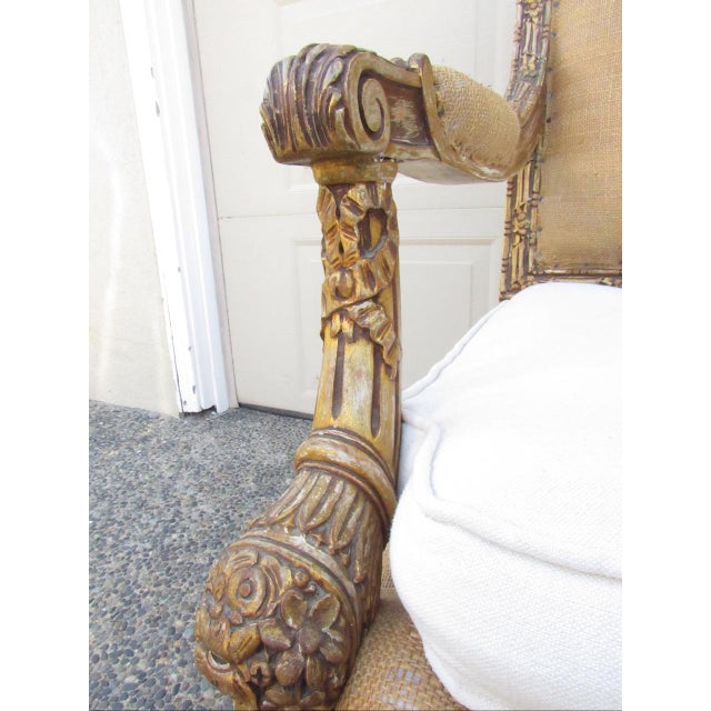 Pair of Antique French Louis XVI Style Giltwood Armchairs For Sale - Image 17 of 18