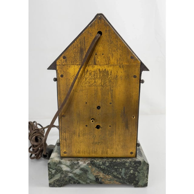 Early 20th Century American Arts & Crafts Alabaster and Marble Mantel Clock For Sale - Image 5 of 13