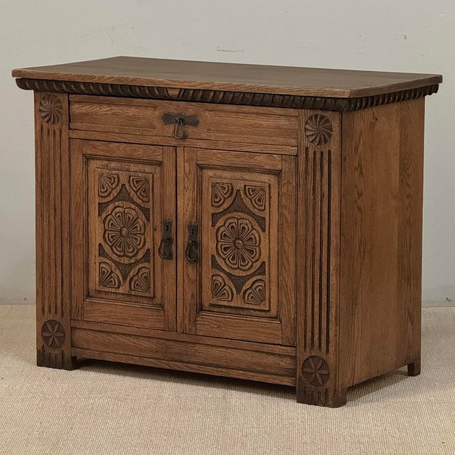 Gothic Vintage Neo-Gothic Oak Petite Cabinet For Sale - Image 3 of 18