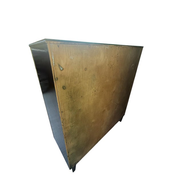 Vintage Scandinavian Linen Cabinet Attributed to Bodafors With Black Mirror Top For Sale - Image 17 of 18