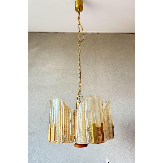 Gold Vintage Murano Amber Pendant Light, 1970s For Sale - Image 8 of 14