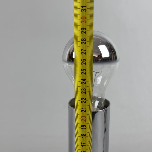 Space Age Chromed Metal Cylinder Table Lamp by Targetti Sankey, 1970 For Sale - Image 10 of 11