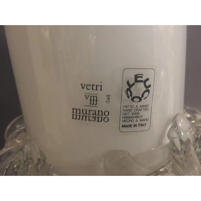 White Murano Glass Pendant Lamp from Leucos, 1970s For Sale - Image 8 of 9