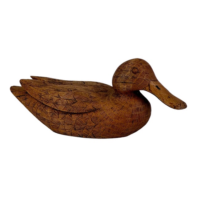 Vintage Hand Carved of Butternut Wood Duck by James Bloomer of Whitesburg, Kentucky For Sale