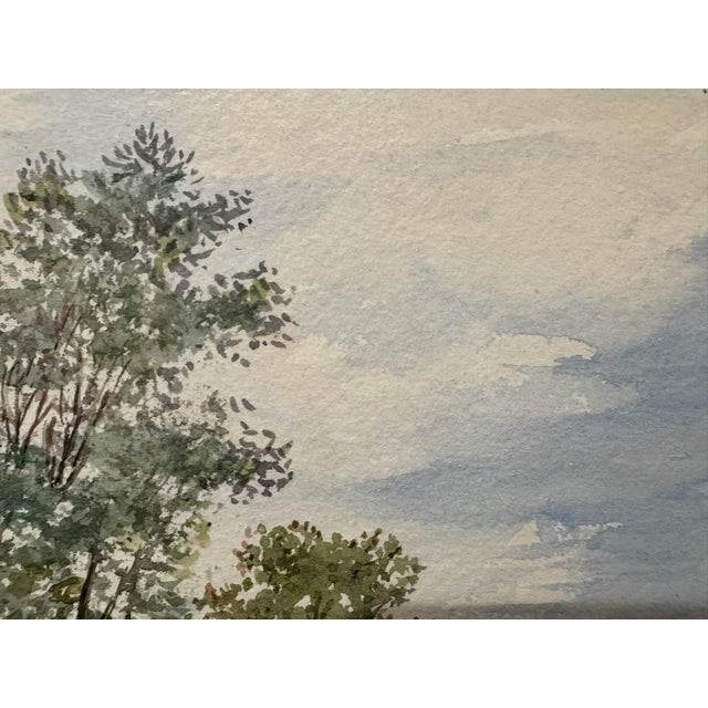 Figurative Frank Henry Mason Signed 1887 Figurative Meadow Landscape Original Watercolor For Sale - Image 3 of 7