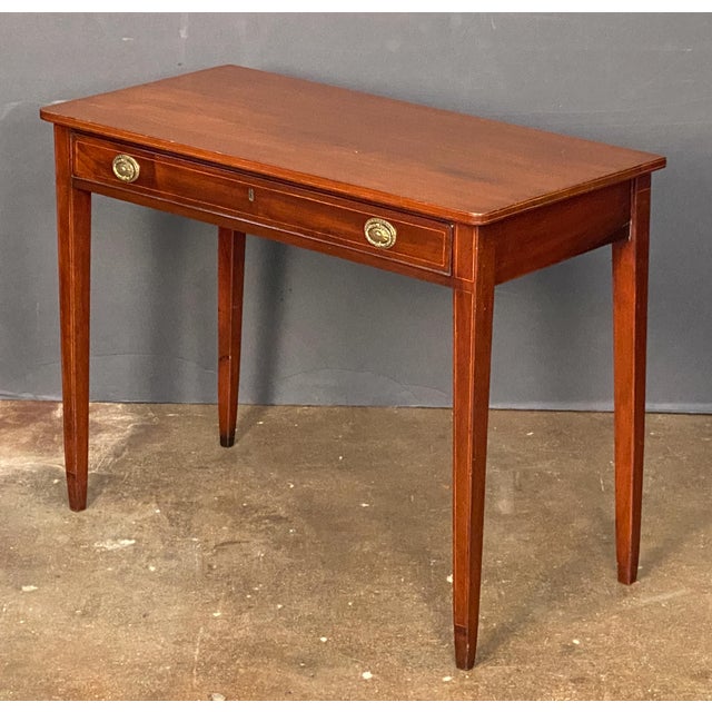 English Writing Table or Desk of Mahogany From the Edwardian Era For Sale - Image 9 of 11