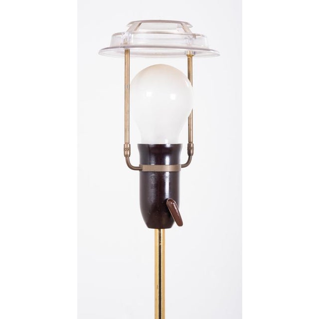 Gold Vintage Danish Brass Floor Lamp with Original Shade, 1960s For Sale - Image 8 of 9