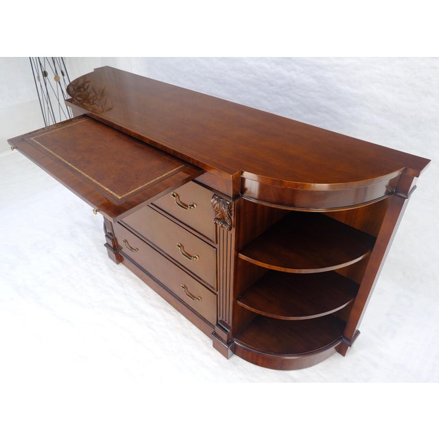 Mid 20th Century Mahogany c1940s 3 Drawer Shelves Sideboard Credenza Console MINT For Sale - Image 5 of 18